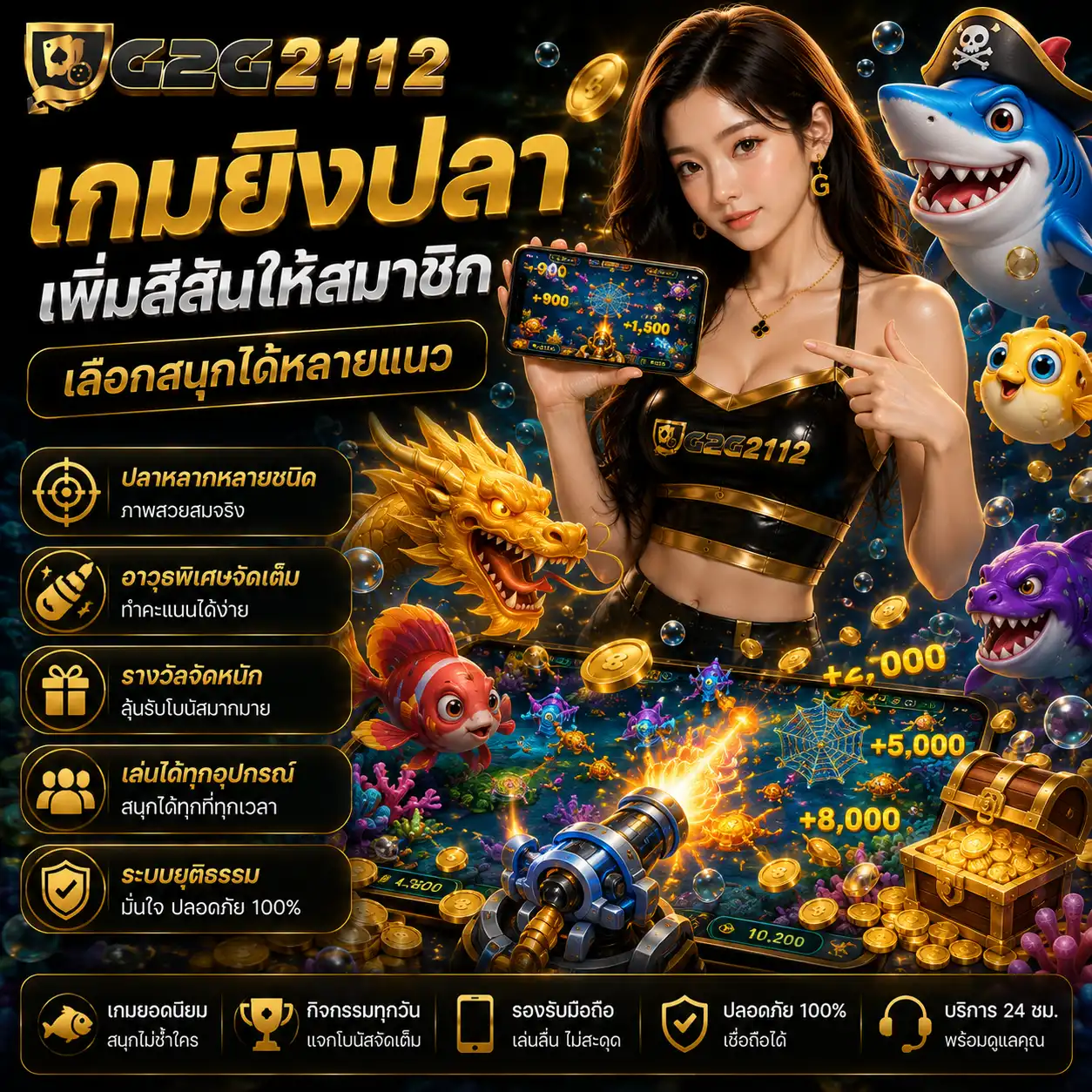 เกมยิงปลา เพิ่มสีสันให้สมาชิกเลือกสนุกได้หลายแนว